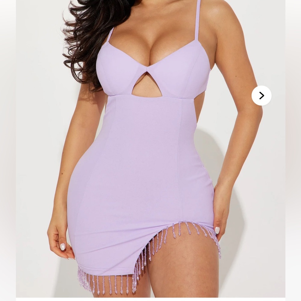 Lavender Embellished Mini Dress